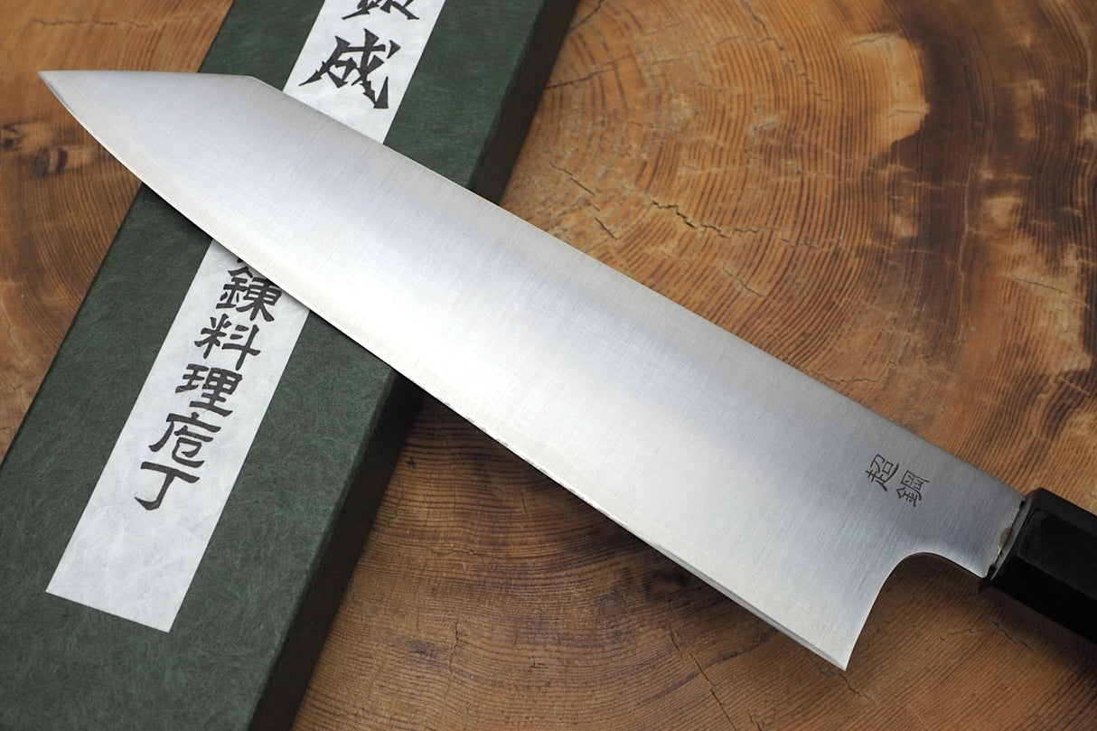 Sukenari ZDP189 Powdered High Speed Steel Kiritsuke (K-tip) Gyuto Chef's knife 21cm with Quince Wood Handle