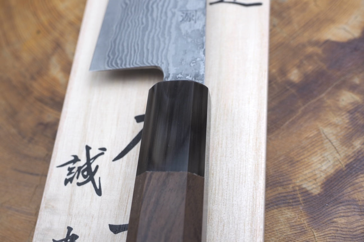 Shigeki Tanaka - "Harukaze" Hand Forged SG2 Damascus Gyuto 18cm with Walnut Handle