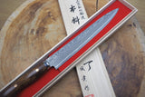 Shigeki Tanaka - Hand Forged SG2 Damascus Sujihiki (Carving/Slicer) with Ironwood Handle 24cm