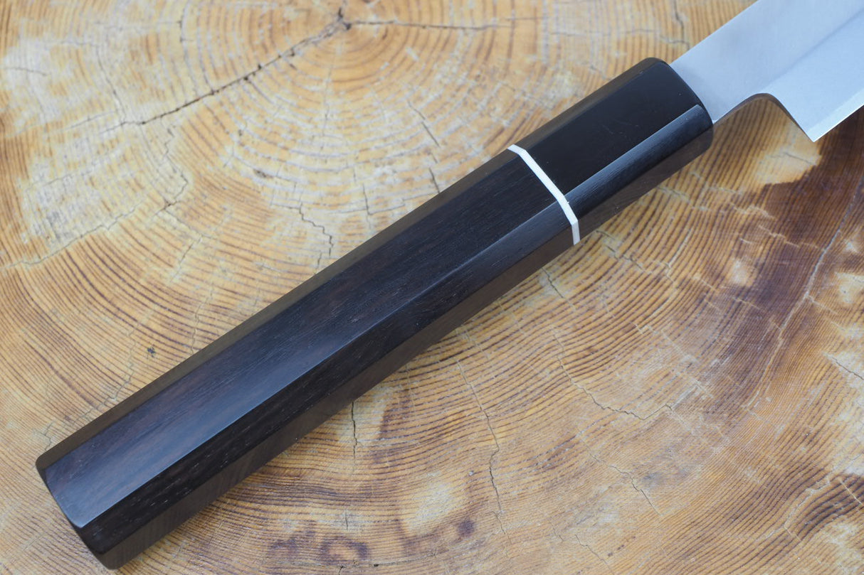 残心 Zan Shin (by Shigeki Tanaka) - Hand Forged Ginsan-Silver3 Steel Yanagiba Sashimi Knife with Ebony Handle (24cm/27cm)