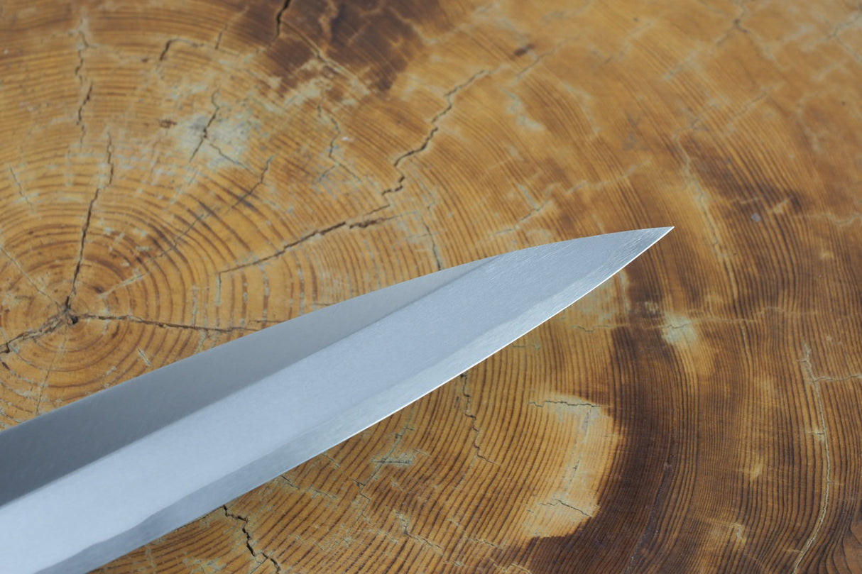 残心 Zan Shin (by Shigeki Tanaka) - Hand Forged Ginsan-Silver3 Steel Yanagiba Sashimi Knife with Ebony Handle (24cm/27cm)