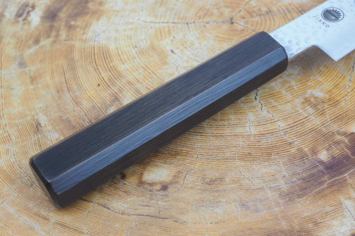 Sakai Jikko "Loco Black" Wa-Sujihiki (Carving/Slicer) VG10 Core Hammered Finish Black Japanese Oak Handle (24cm)