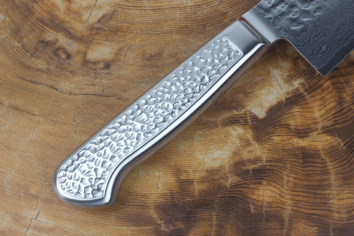 Sakai Jikko "Never Stain" Gyuto SG2 Powdered High Speed Steel Damascus with Hammered Finish (21cm/24cm)