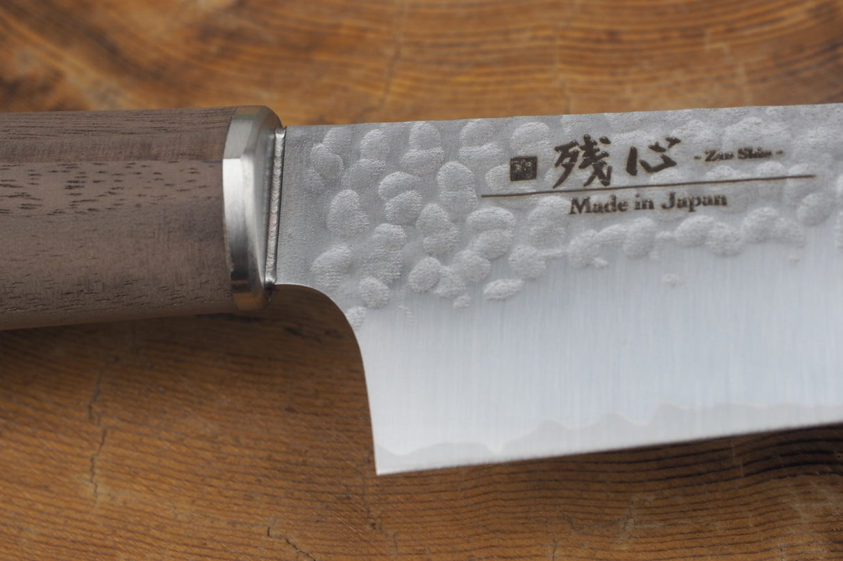 残心 Zan Shin SORA (from Seki) - VG10 Bunka (K-tip) Hammered Finish with Walnut Handle 15cm