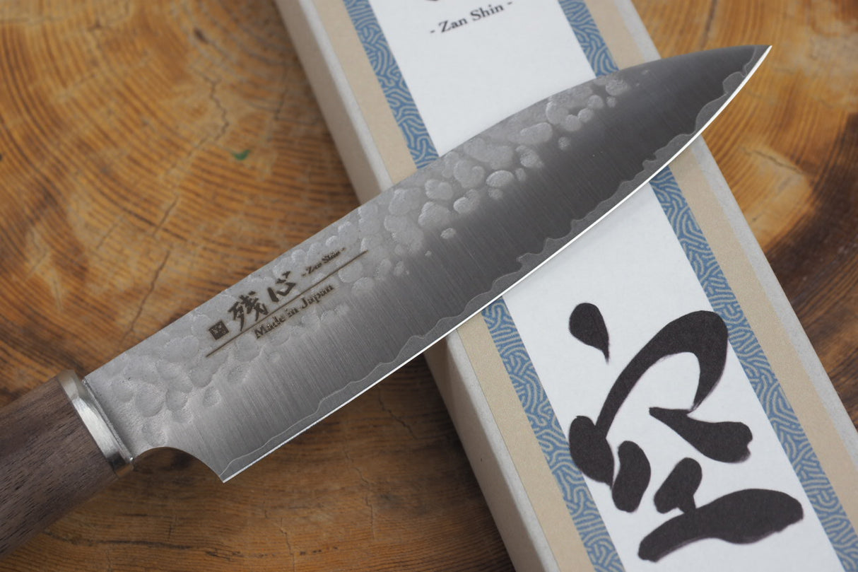 残心 Zan Shin SORA (from Seki) - VG10 Petty Hammered Finish with Walnut Handle 12cm