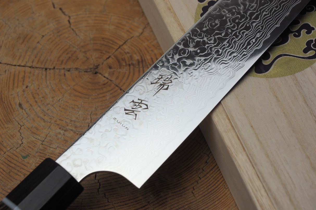 Seki Kanetsugu - Zuiun Sujihiki (carving/slicer) SG2 High Speed Powdered Steel Kiritsuke (K-tip) 24cm (custom sheath included)