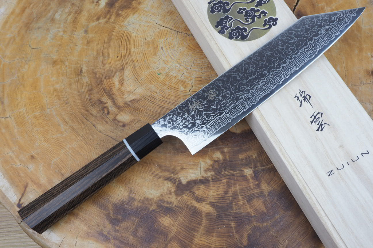 Seki Kanetsugu - Zuiun Gyuto SG2 High Speed Powdered Steel Kiritsuke (K-tip) Gyuto 21cm (custom sheath included)