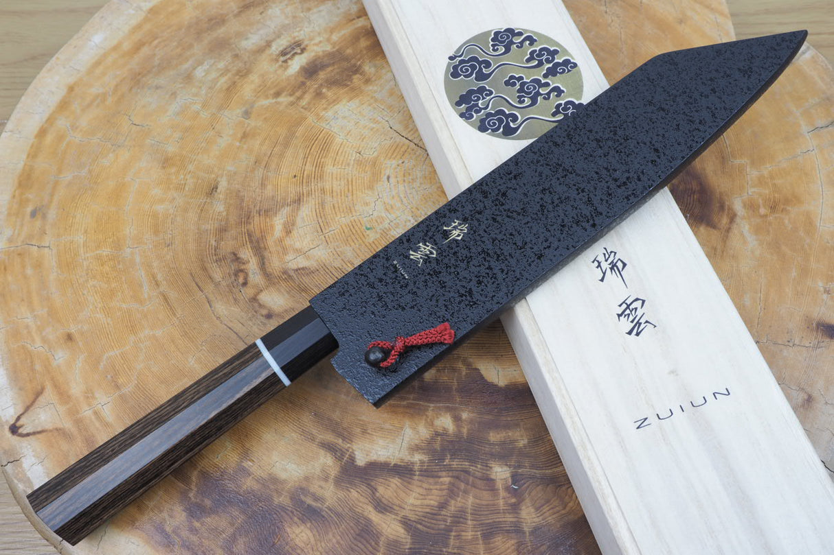 Seki Kanetsugu - Zuiun Gyuto SG2 High Speed Powdered Steel Kiritsuke (K-tip) Gyuto 21cm (custom sheath included)