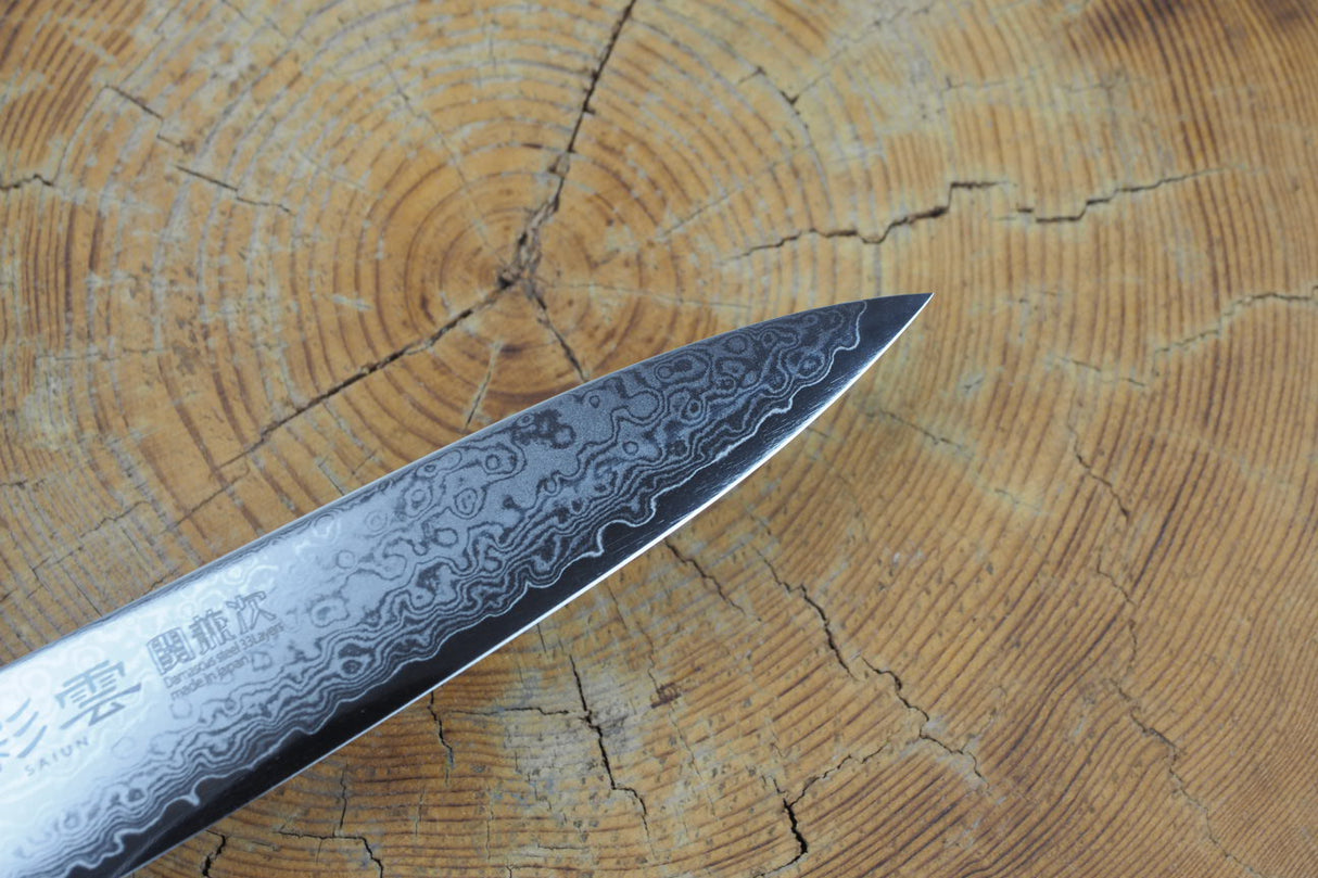 Seki Kanetsugu - Saiun Petty VG10 Damascus with Micarta handle 12cm