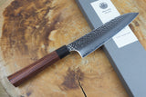 Seki Kanetsugu - Heptagon Wood Santoku Knife VG10 Steel hammered finish 17cm