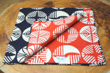 "Furoshiki" Wrapping Cloth - Isa Monyo Reversible Pine Navy Blue/Red (48cm x48cm)