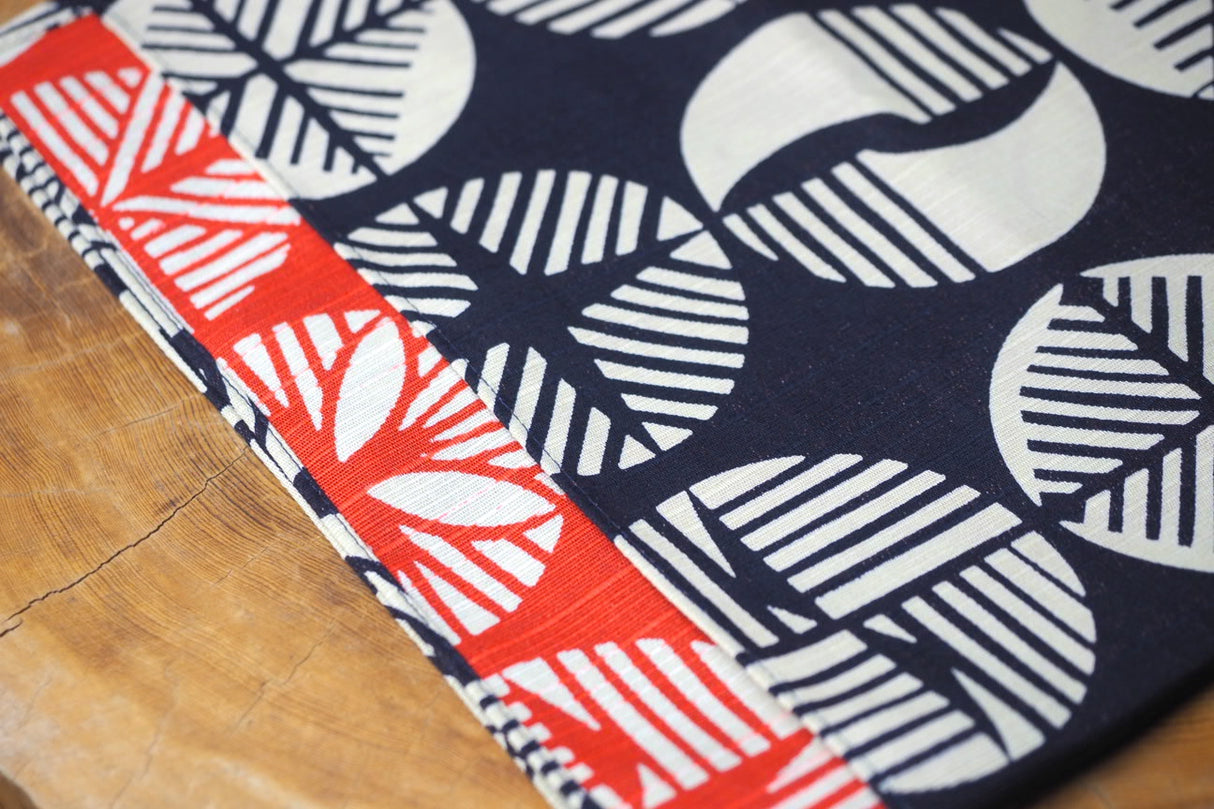 "Furoshiki" Wrapping Cloth - Isa Monyo Reversible Pine Navy Blue/Red (48cm x48cm)