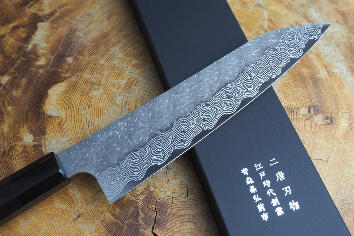 Nigara Hamono - SPG Strix Damascus Gyuto (Chef's Knife) 21cm with Evony Handle