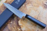 Nigara Hamono - SPG Strix Damascus Petty with Ebony Handle 13.5cm