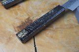 Seki Kanetsugu - Shiun Gyuto Chef's Knife 20cm VG10 Steel with Gold Leaf on Silver Lacquer Oak Handle