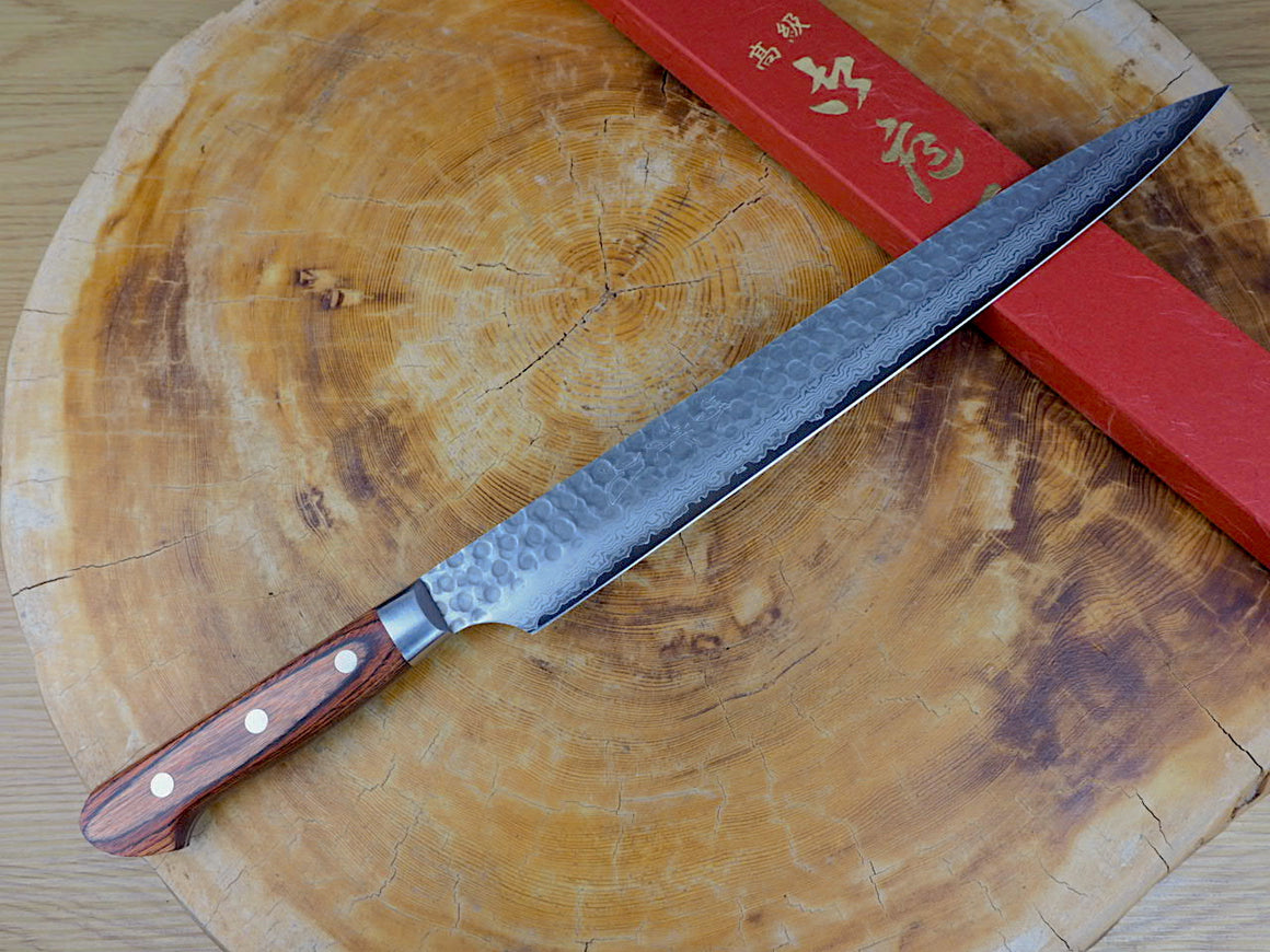 Sakai Jikko VG10 Core Damascus Steel Double-edged Sashimi (Yanagiba) knife 30cm