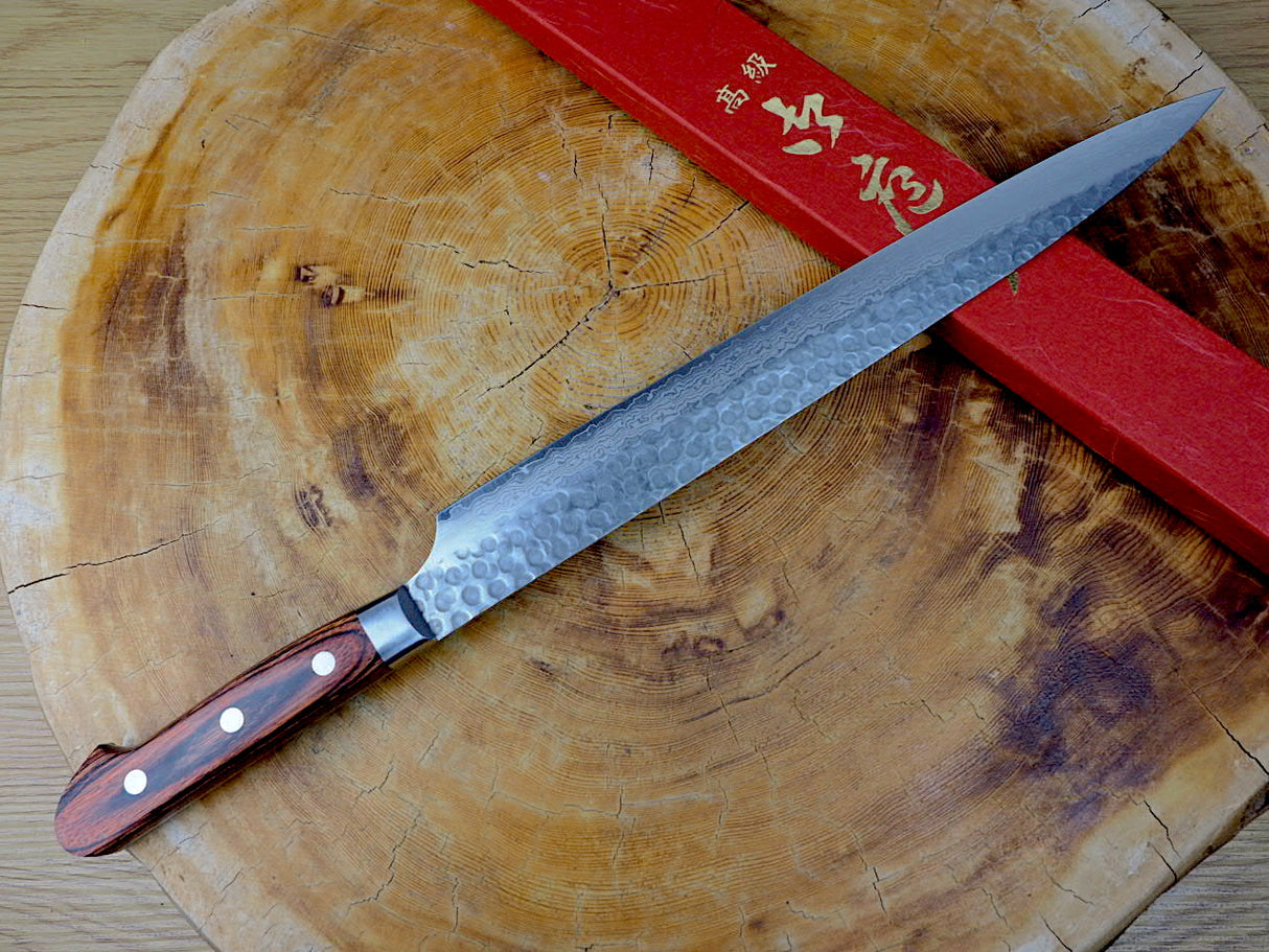 Sakai Jikko VG10 Core Damascus Steel Double-edged Sashimi (Yanagiba) knife 30cm