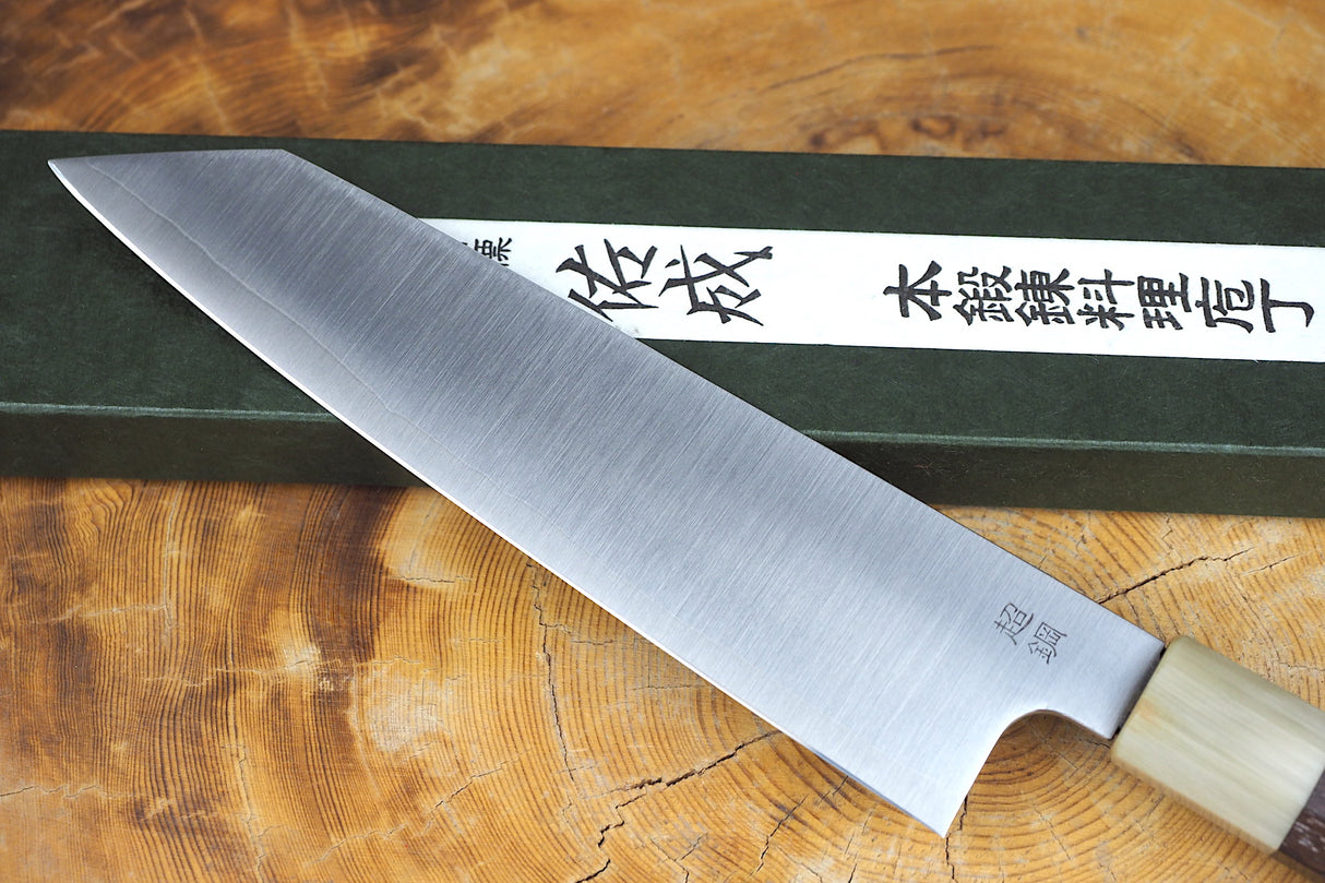 Sukenari ZDP189 Powdered High Speed Steel Kiritsuke (K-tip) Gyuto Chef's knife 21cm with Rosewood & Buffalo Horn Handle