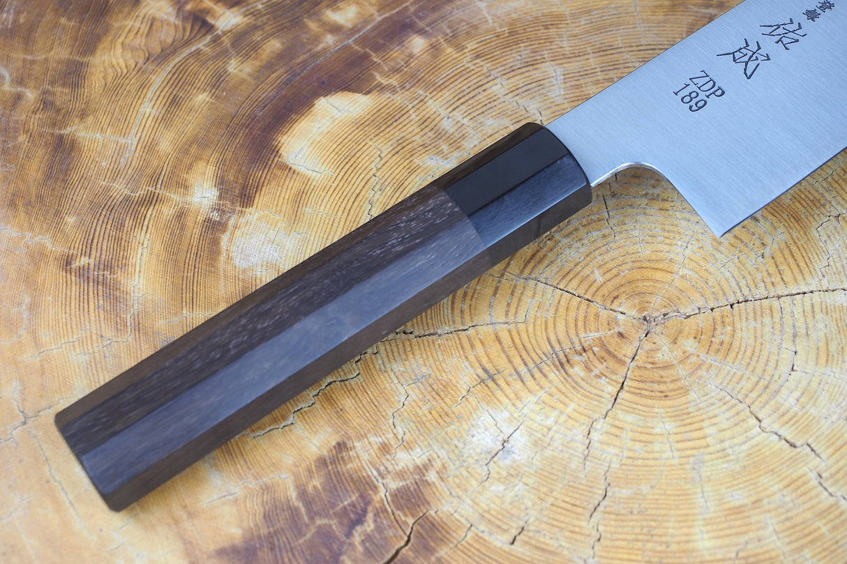 Sukenari ZDP189 Powdered High Speed Steel Kiritsuke (K-tip) Gyuto Chef's knife 21cm with Rosewood & Buffalo Horn Handle