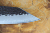 Sakai Jikko "Crater" Kiritsuke (K-tip) Kurouchi Wa-Santoku Knife Blue Super Steel with Hammered Finish (15.5cm)