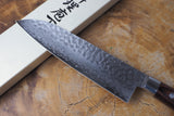 Sakai Jikko "Mille-Feuille" Santoku Knife Damascus with Hammered Finish (18cm)