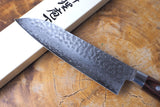 Sakai Jikko "Mille-Feuille" Santoku Knife Damascus with Hammered Finish (18cm)