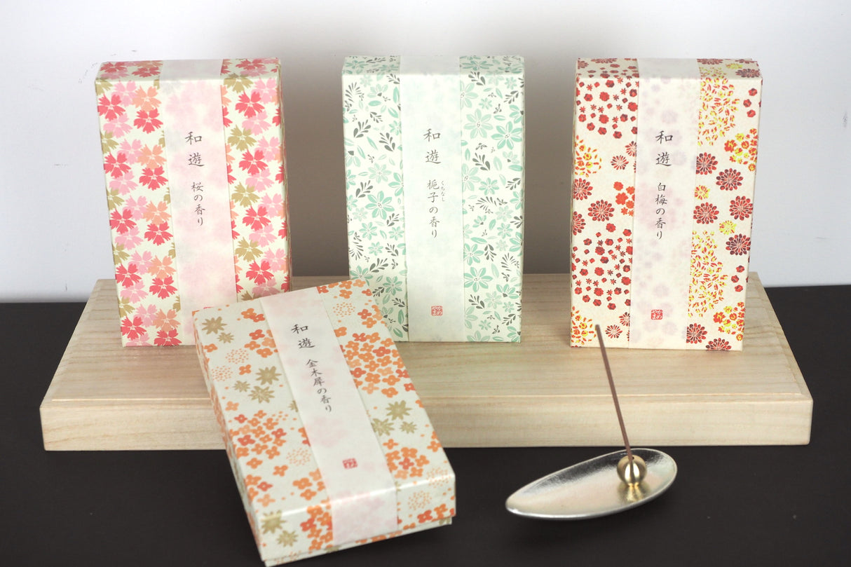 Incense Sticks Box - "Shiraume" White Japanese Apricot Scent