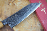 Sakai Jikko "Loco Damascus" Wa-Santoku Knife SG2 Powdered High Speed Steel Mirror-Polished Nickel Damascus with Japanese Oak Handle (16.5cm)