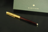 Ballpoint Pen with Gold Crazing Pattern (Black/Brown/Wine red)