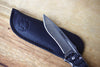 Folding Knife - Gentleman Knife Black GS Pattern Damascus VG10 Steel with Stainless Handle (Leather sheath included)