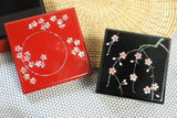 Raden Lacquer Jewel Box - Cherry Blossom Pattern (red) (13.3x13.3x6.3cm)