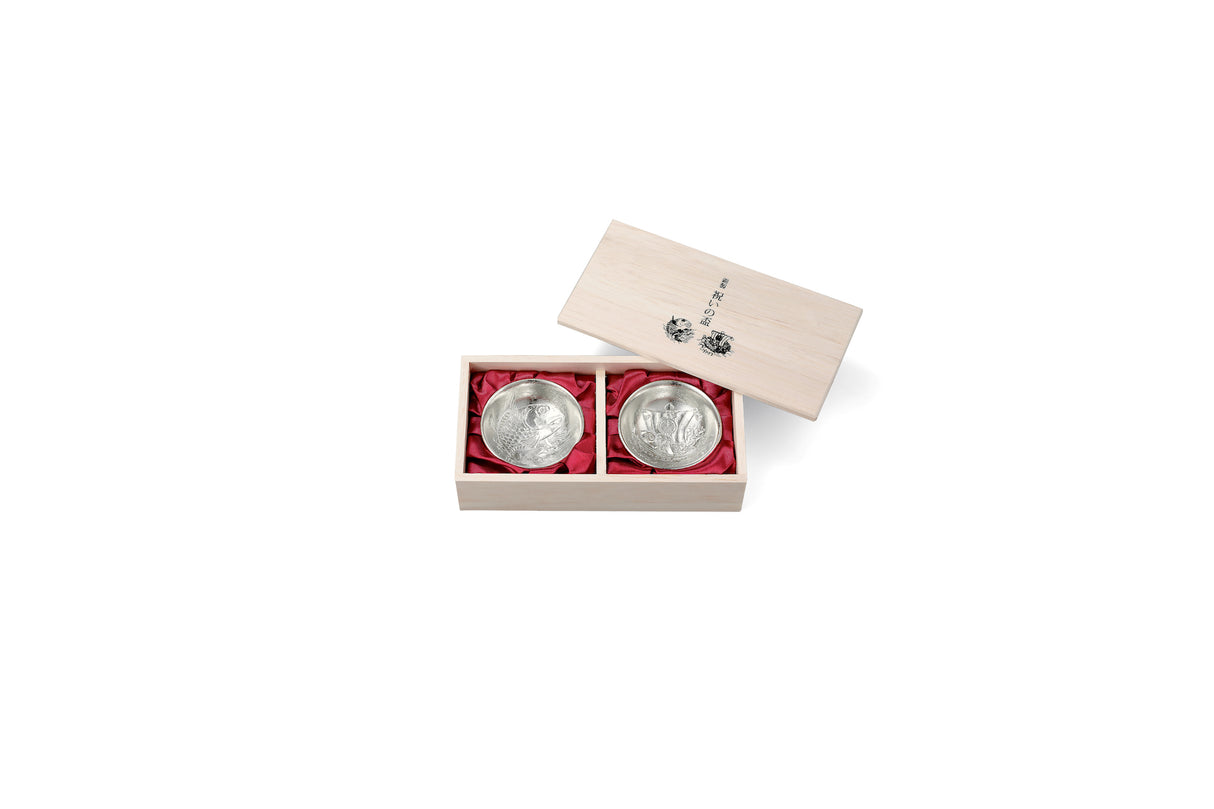 Nousaku - Celebration Sake Cup Set (Silver)