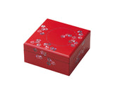 Raden Lacquer Jewel Box - Cherry Blossom Pattern (red) (13.3x13.3x6.3cm)