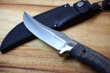 Outdoor Knife - ALLIGATOR Fixed VG10 Steel with Micarta Handle (Leather Sheath Included)