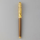 Ballpoint Pen with Gold Crazing Pattern (Black/Brown/Wine red)