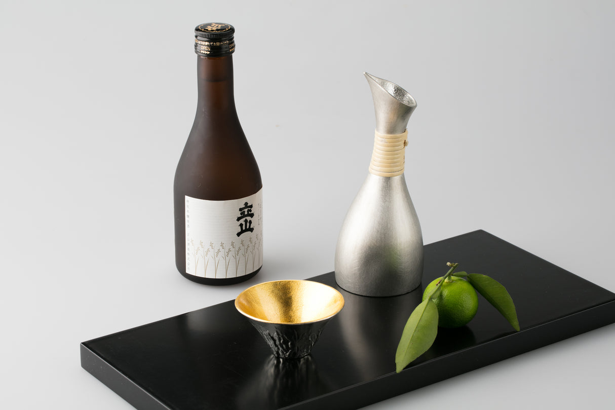 Nousaku - Mt.Fuji Sake Cup Gift Set (Silver outer - Silver inner & Silver outer - Gold inner)