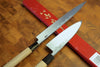 2 Knife Set: Sakai Jikko "Montanren" Blue-2 Steel Deba & Sashimi Knife (15cm/24cm)