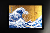 Gold Leaf Mousepad - Ukiyoe Blue Wave (16.7cm x 12cm)