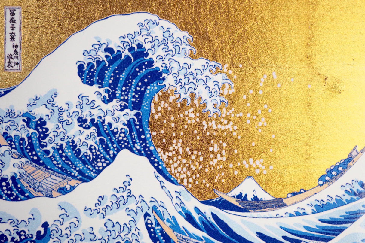 Gold Leaf Mousepad - Ukiyoe Blue Wave (16.7cm x 12cm)