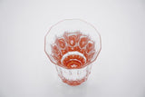 "Raden" Lacquer Coated Glass 150ml - Kaleidoscope Glass with Cherry Blossoms Pattern (gold-red)