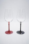 "Raden" Lacquer Coated Crystal Wineglass 365ml - Stone Walls Pattern (red)