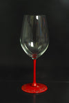 "Raden" Lacquer Coated Crystal Wineglass 365ml - Stone Walls Pattern (red)