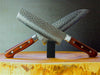 2 Knife Set: Jikko VG10 Damascus Santoku (18cm) and Nakiri (16cm)