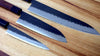 3 Knife set: Sakai Jikko "Crater" Kurouchi Knife Blue Super Steel with Hammered Finish (24cm, 16.5cm, 13.5cm)