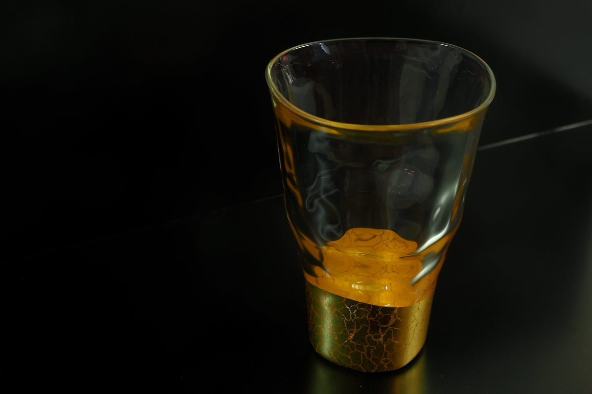 "Kannyu" Warped Glass with Gold Crazing (360ml)