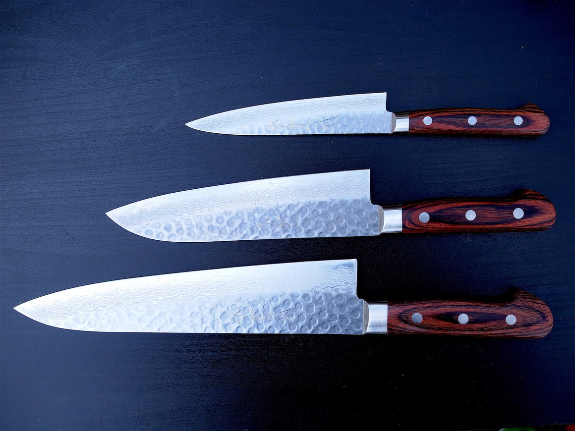 Sakai Jikko Japanese Knife Sets-2 (Gyuto, Santoku, Petty)