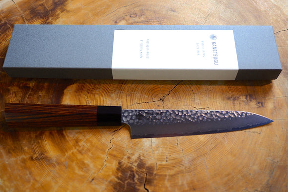 Seki Kanetsugu - Heptagon Wood Petty Knife VG10 Steel hammered finish 15cm
