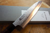 Seki Kanetsugu - Heptagon Wood Santoku Knife VG10 Steel hammered finish 17cm