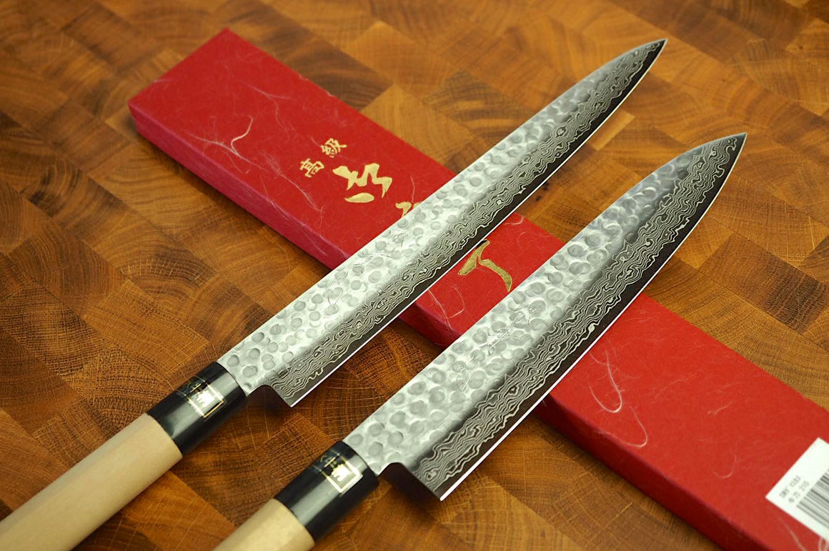JIKKO Kiritsuke Mille-feuille Santoku knife VG-10 Gold Stainless